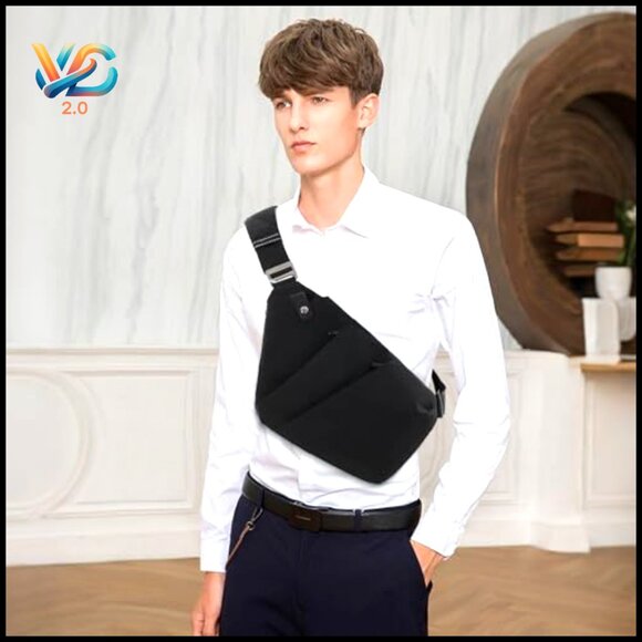 Minimalist Sling Bag Waterproof Crossbody Daypack Commuter Travel Hiking - Picture 3 of 7